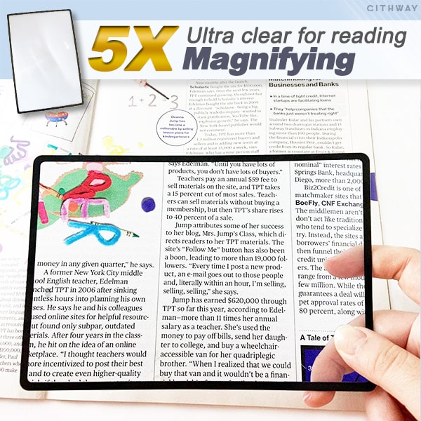 Cithway™ Handheld 5X Reading Magnifier Aid Glass