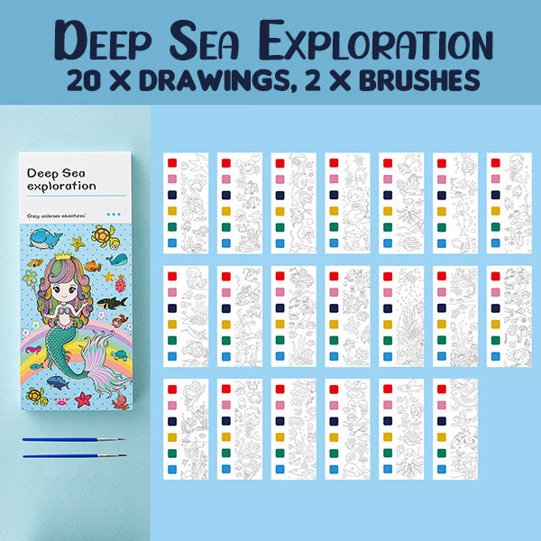 Cithway™ Built-in Watercolor Coloring Book Set