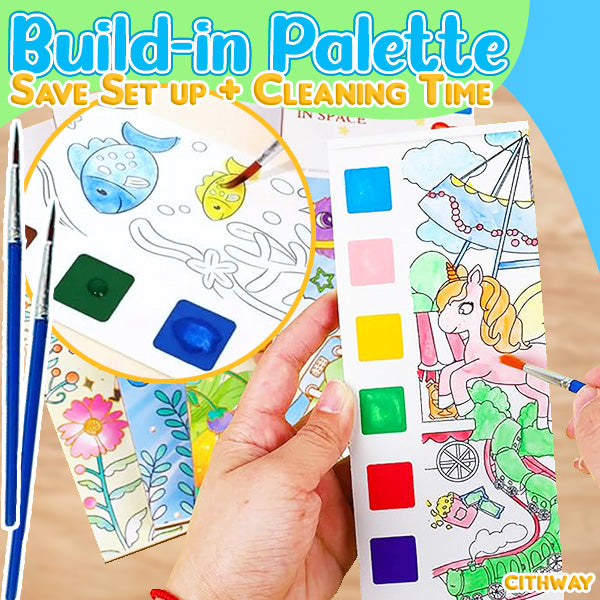 Cithway™ Built-in Watercolor Coloring Book Set