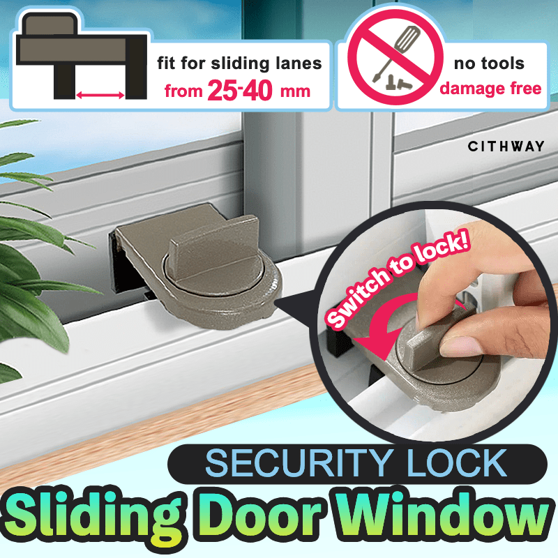 Cithway™ Anti-Thief Safety Sliding Door and Window Security Lock