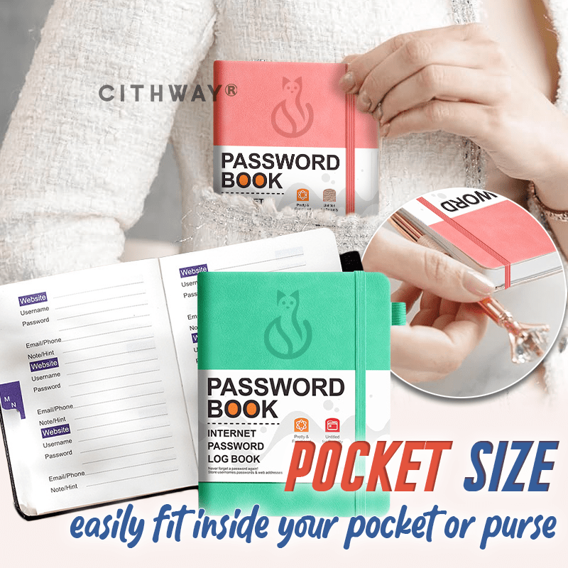 Cithway® Pocket Password Book with Alphabetical Tabs